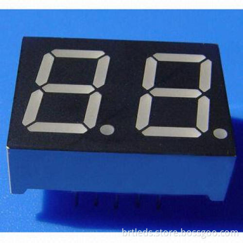Dual-digit 7 Segment LED Display, 0.50-inch Red Color, Common Anode, White Segment and Black Face